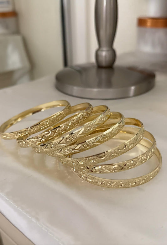 Stacked Gold Bangles
